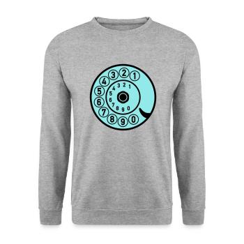 Dial Vintage Phone Call Retro Technology - Unisex Sweatshirt - salt & pepper - Front - Alina (178cm) & Michal (187cm)