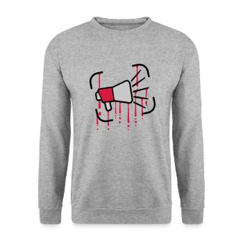 Drops Megaphone Loud Speech - Unisex Sweatshirt - salt & pepper - Front - Alina (178cm) & Michal (187cm)