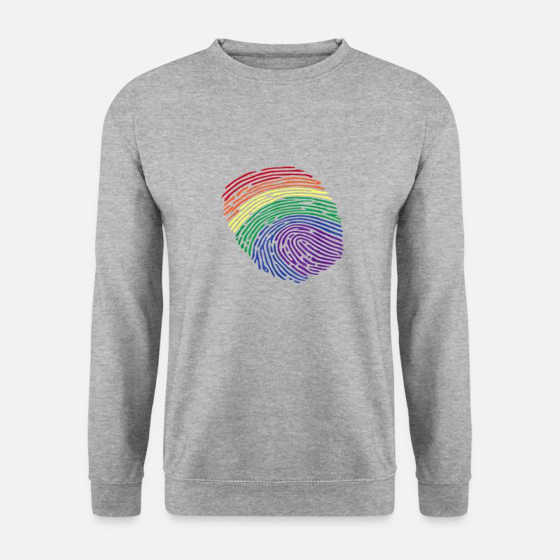 LGBTQ Fingerabdruck - Unisex Pullover - Weißgrau meliert