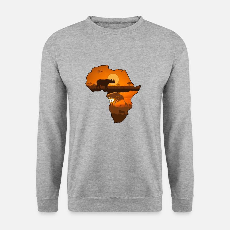 Afrika - Unisex Pullover - Weißgrau meliert
