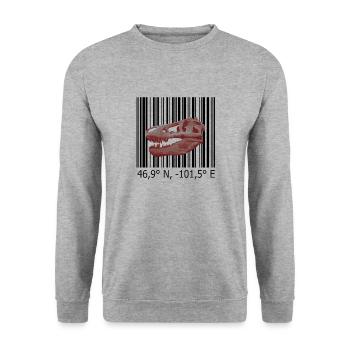 Rex Hell Creek - Unisex Pullover - Weißgrau meliert - Vorne - Alina (178cm) & Michal (187cm)