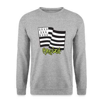 logo Vert - Sweat-shirt Unisexe - gris chiné - Devant - Alina (178cm) & Michal (187cm)