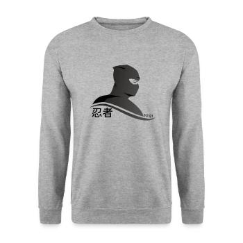 Ninja - Sweat-shirt Unisexe - gris chiné - Devant - Alina (178cm) & Michal (187cm)