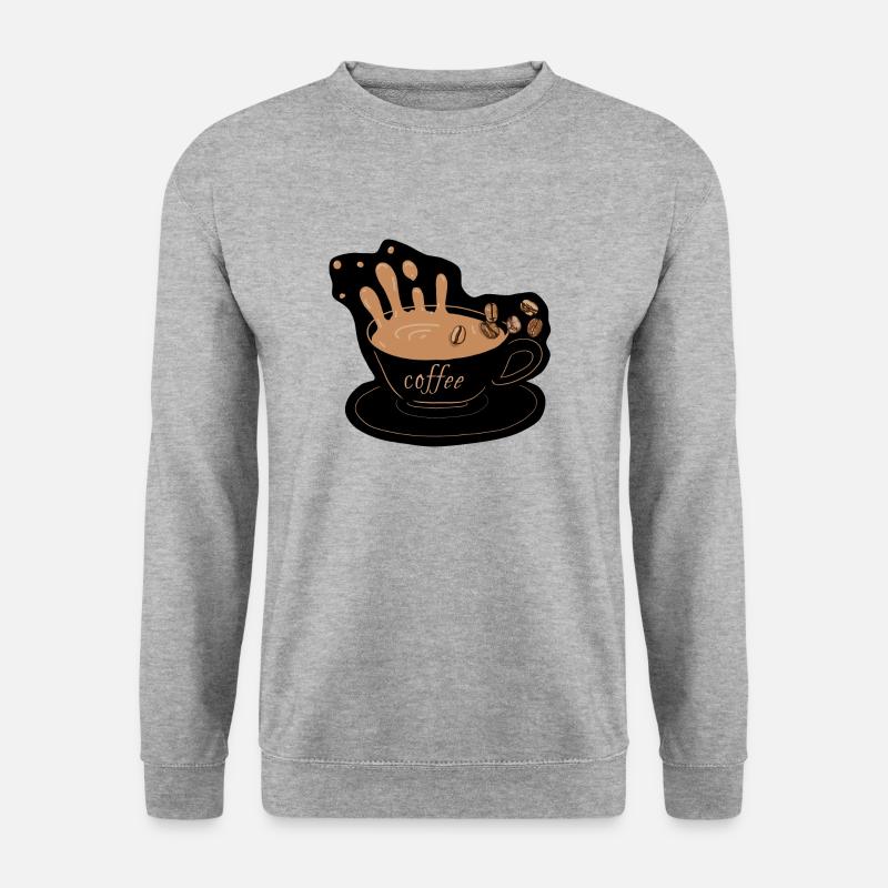 Coffee - Unisex Pullover - Weißgrau meliert