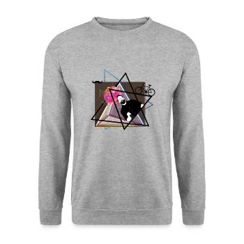 hipster party - Unisex Pullover - Weißgrau meliert - Vorne - Alina (178cm) & Michal (187cm)