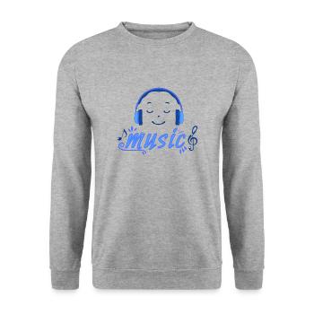 Music - Unisex Pullover - Weißgrau meliert - Vorne - Alina (178cm) & Michal (187cm)
