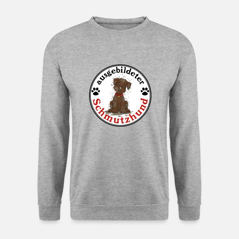 Schmutzhund1 3 - Unisex Pullover - Weißgrau meliert