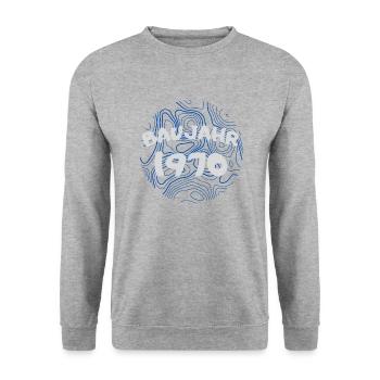 Baujahr 1970 - Unisex Pullover - Weißgrau meliert - Vorne - Alina (178cm) & Michal (187cm)