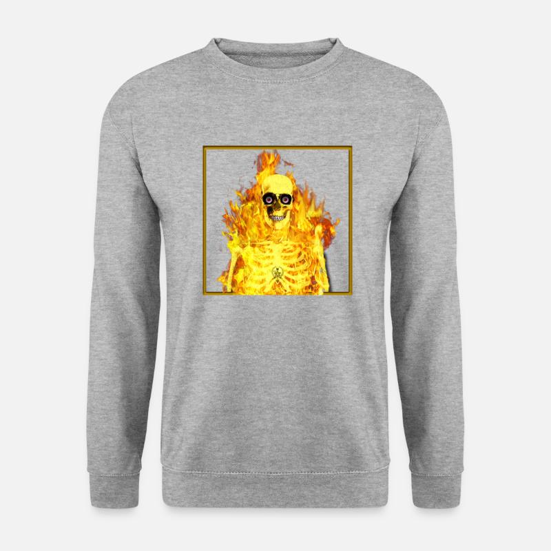 Govos Feuer - Unisex Pullover - Weißgrau meliert