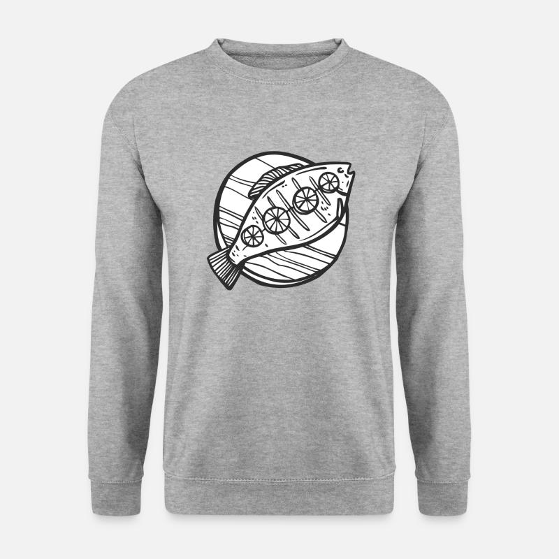 Fischplatte - Unisex Pullover - Weißgrau meliert