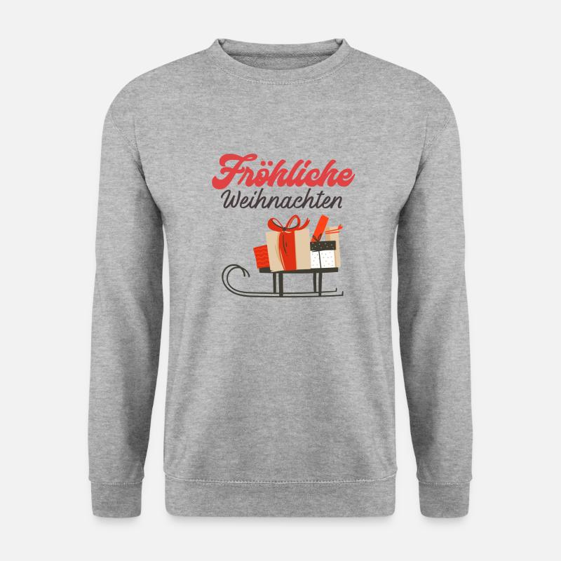 Fröhliche Weihnachten - Unisex Pullover - Weißgrau meliert