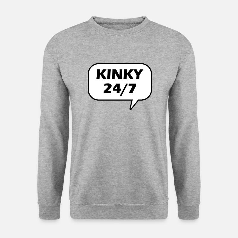 Text kinky vierundzwanzig sieben - Unisex Pullover - Weißgrau meliert
