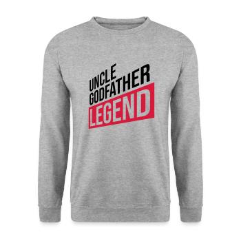 Citation de légende de l’oncle parrain - Sweat-shirt Unisexe - gris chiné - Devant - Alina (178cm) & Michal (187cm)