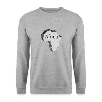 Afrika 3D Karte - Unisex Pullover - Weißgrau meliert - Vorne - Alina (178cm) & Michal (187cm)