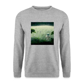 Lonely Voyager 004 - Unisex Pullover - Weißgrau meliert - Vorne - Alina (178cm) & Michal (187cm)