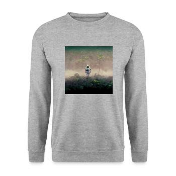 Lonely Voyager 006 - Unisex Pullover - Weißgrau meliert - Vorne - Alina (178cm) & Michal (187cm)