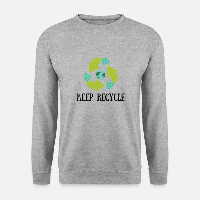 Recycling aufbewahren - Unisex Pullover - Weißgrau meliert