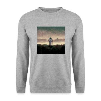 Lonely Voyager 050 - Unisex Pullover - Weißgrau meliert - Vorne - Alina (178cm) & Michal (187cm)