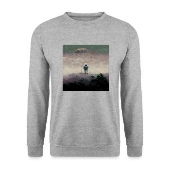 Lonely Voyager 044 - Unisex Pullover - Weißgrau meliert - Vorne - Alina (178cm) & Michal (187cm)
