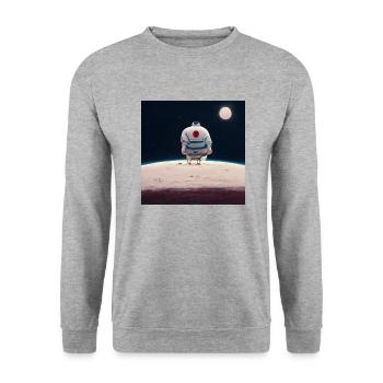 Lonely Voyager 070 - Unisex Pullover - Weißgrau meliert - Vorne - Alina (178cm) & Michal (187cm)