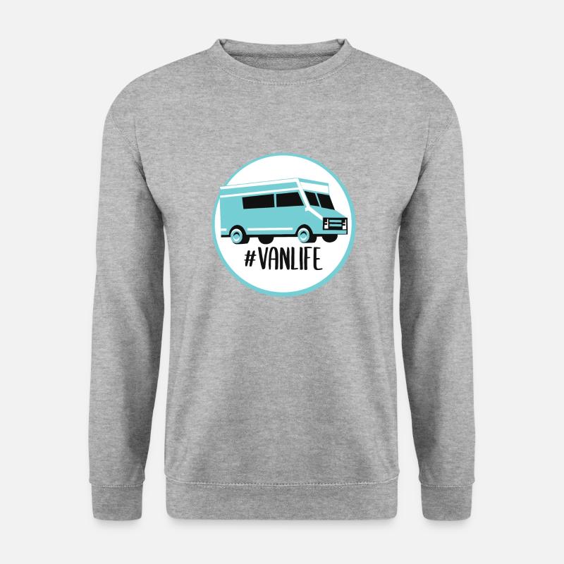Wohnmobil Camper Wohnwagen Van RV Van Life - Unisex Pullover - Weißgrau meliert