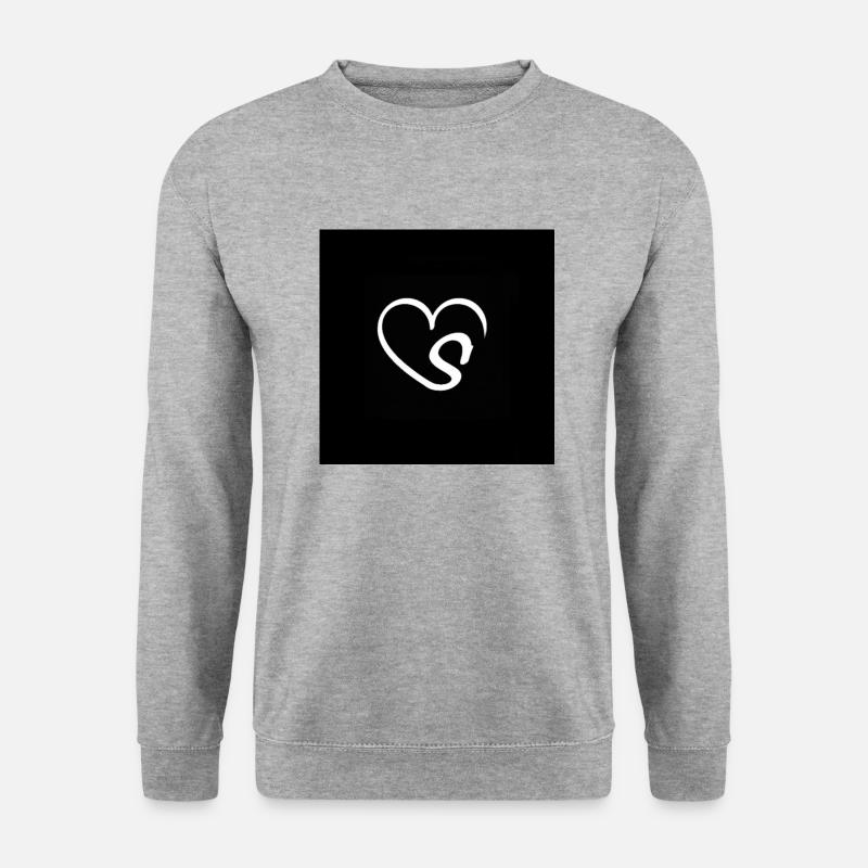 Herz mit Buchstabe - Unisex Pullover - Weißgrau meliert