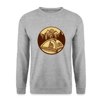 Montagnes Forest Camper à l’extérieur - Sweat-shirt Unisexe - gris chiné - Devant - Alina (178cm) & Michal (187cm)