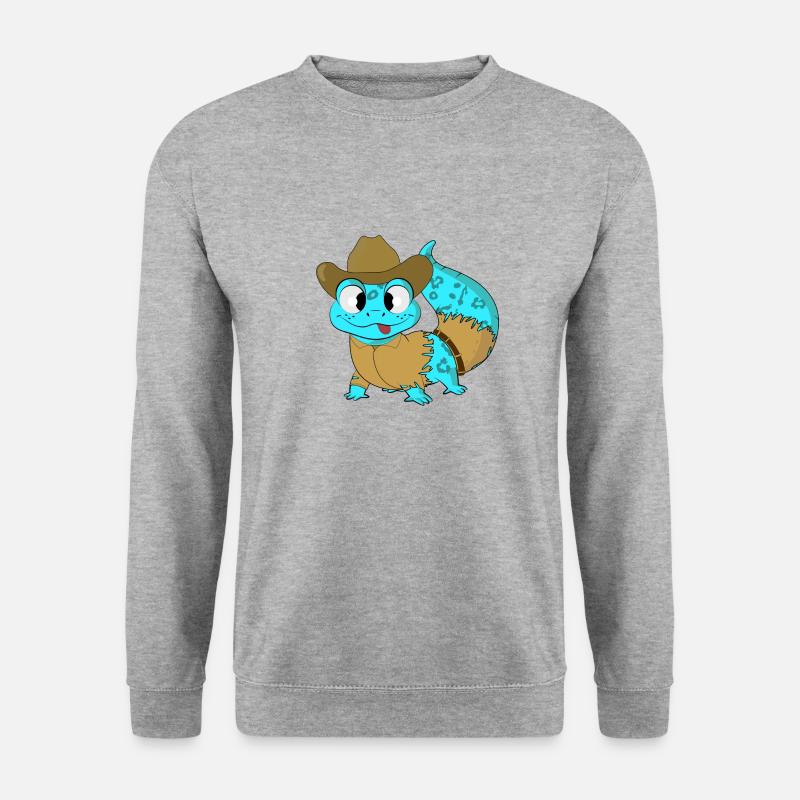 Cowboy Gecko - Unisex Pullover - Weißgrau meliert