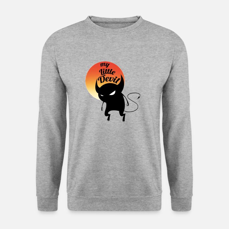 mein kleiner Teufel!! - Unisex Pullover - Weißgrau meliert