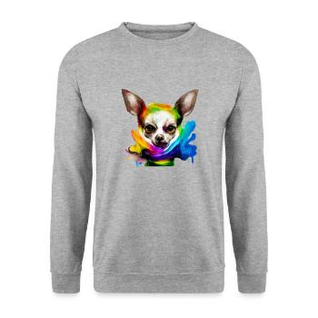 Chihuahua in color - Unisex Sweatshirt - salt & pepper - Front - Alina (178cm) & Michal (187cm)
