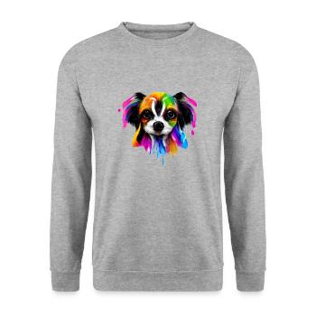 Papillon in color - Unisex Sweatshirt - salt & pepper - Front - Alina (178cm) & Michal (187cm)