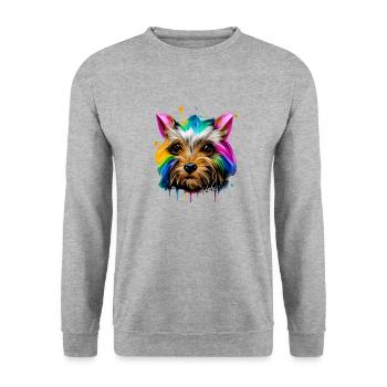 Yorkshire Terrier in color - Unisex Sweatshirt - salt & pepper - Front - Alina (178cm) & Michal (187cm)