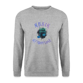 SGN 07 01 2022 1656710041543 Musik my first Love - Unisex Pullover - Weißgrau meliert - Vorne - Alina (178cm) & Michal (187cm)