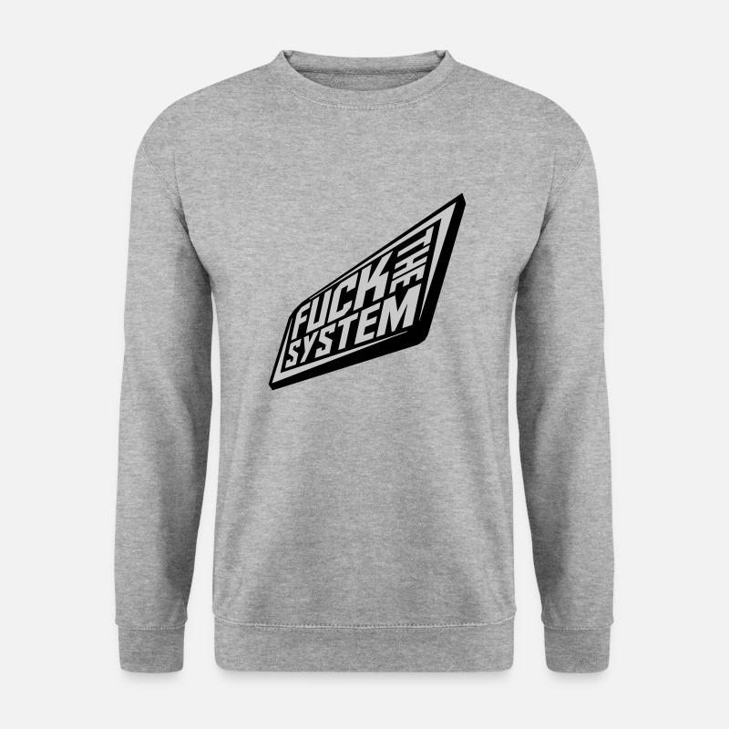 Punk fuck the system - Unisex Pullover - Weißgrau meliert