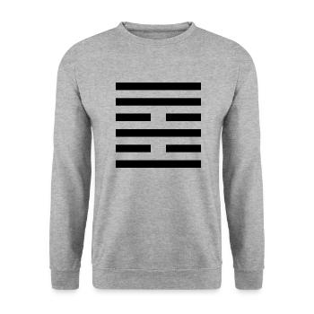 37 Gia Jen - Die Sippe (Hexagramm) - Unisex Pullover - Weißgrau meliert - Vorne - Alina (178cm) & Michal (187cm)
