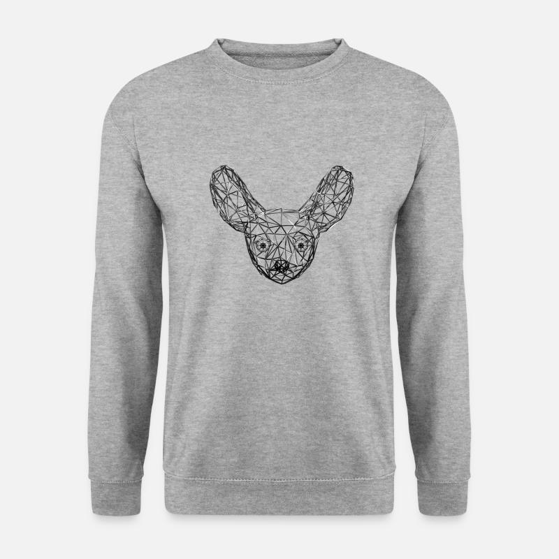 Metallischer geometrischer Fennekfuchs - Unisex Pullover - Weißgrau meliert