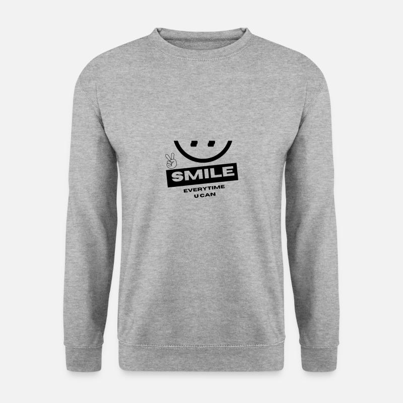 smile :) - Unisex Pullover - Weißgrau meliert