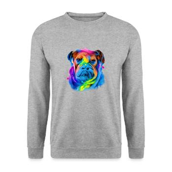 Bordeaux Great Dane design in color - Unisex Sweatshirt - salt & pepper - Front - Alina (178cm) & Michal (187cm)