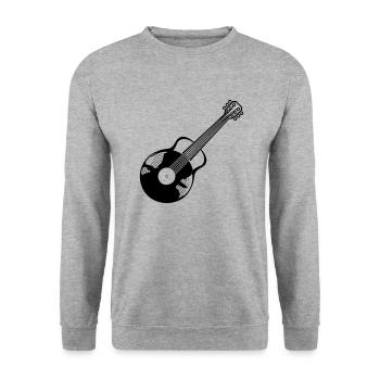 Record Vinyl Guitariste Guitare - Sweat-shirt Unisexe - gris chiné - Devant - Alina (178cm) & Michal (187cm)