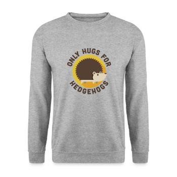 Hérisson - Seul câlin de hérisson - pos - Sweat-shirt Unisexe - gris chiné - Devant - Alina (178cm) & Michal (187cm)