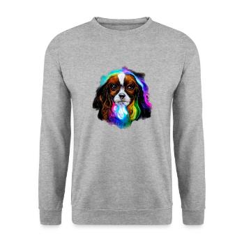 Cavalier King Charles Spaniel Design in Color - Unisex Sweatshirt - salt & pepper - Front - Alina (178cm) & Michal (187cm)