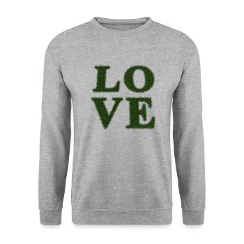 Amour - Real Grass 3D - Sweat-shirt Unisexe - gris chiné - Devant - Alina (178cm) & Michal (187cm)