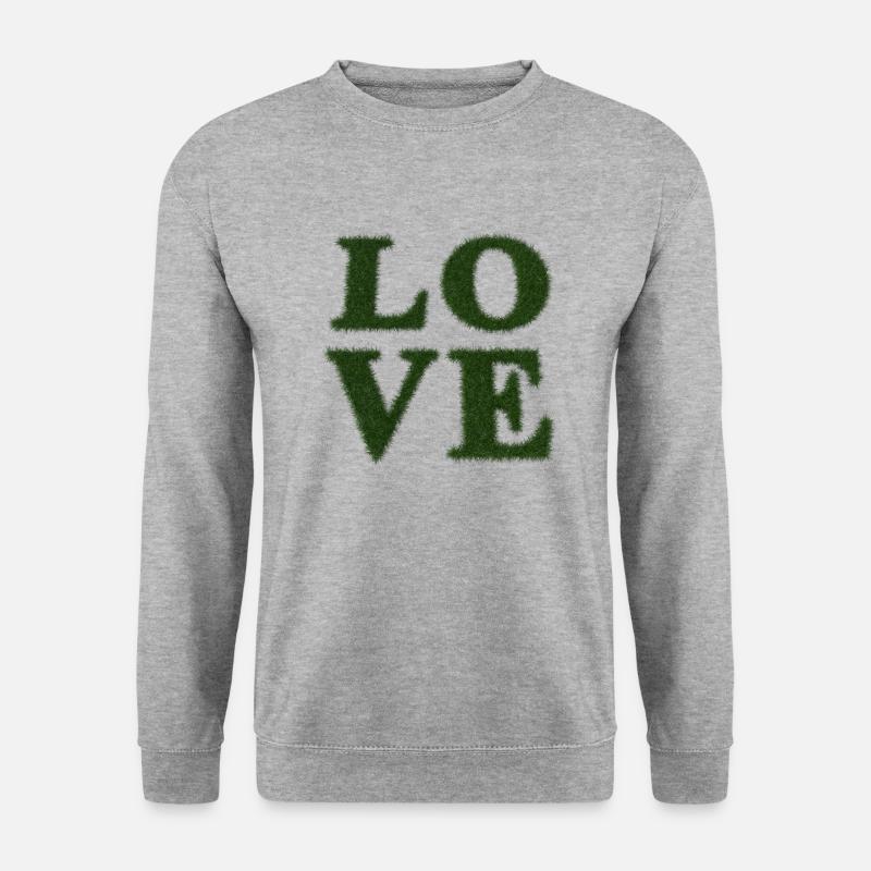 Love - Real Grass 3D - Unisex Pullover - Weißgrau meliert