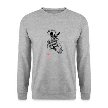 zebra - Sweat-shirt Unisexe - gris chiné - Devant - Alina (178cm) & Michal (187cm)