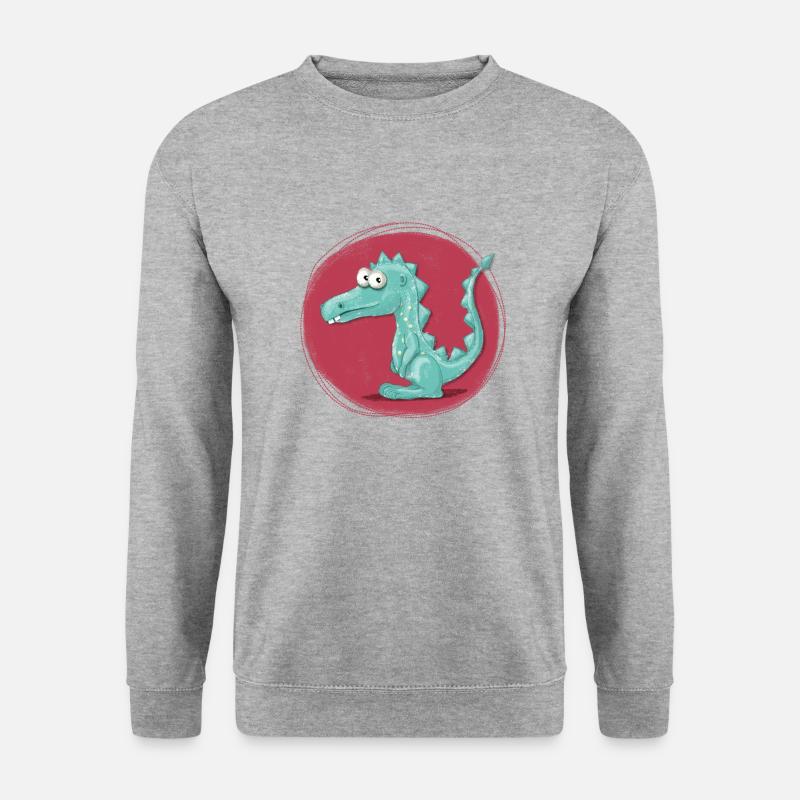 Freundlicher Drachen - Unisex Pullover - Weißgrau meliert