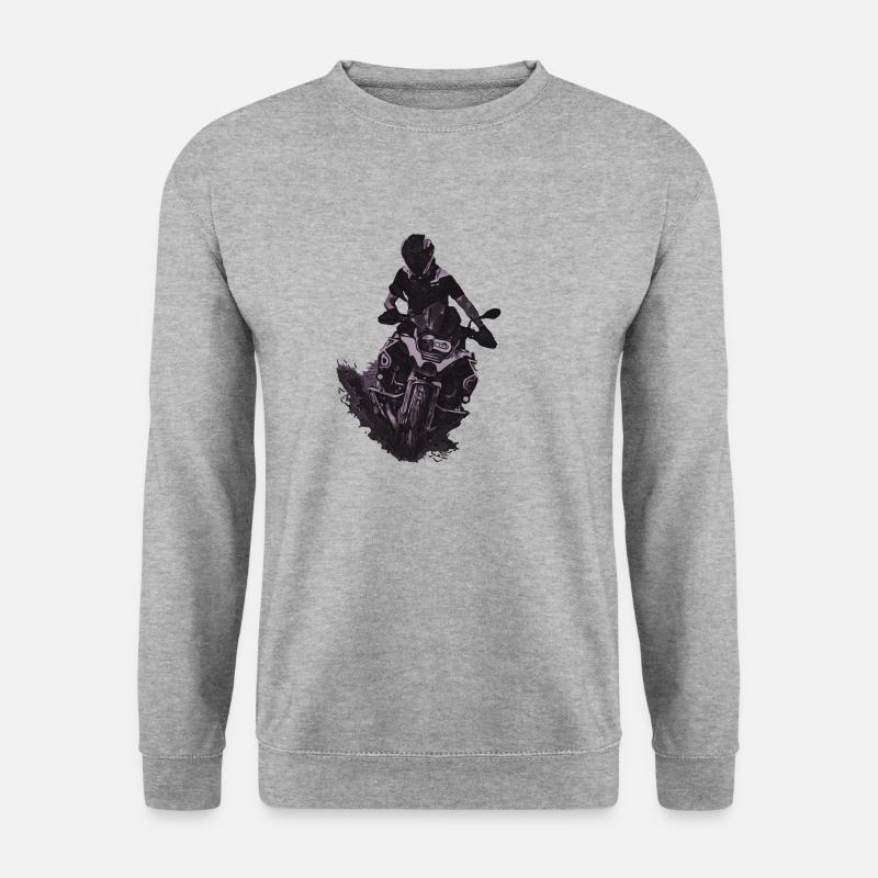 Motocross Motorrad grau - Unisex Pullover - Weißgrau meliert