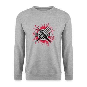 Splashes of Color Charcoal Grill Grill Master Barbecue - Unisex Sweatshirt - salt & pepper - Front - Alina (178cm) & Michal (187cm)