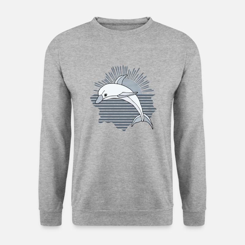 Delfin - Unisex Pullover - Weißgrau meliert