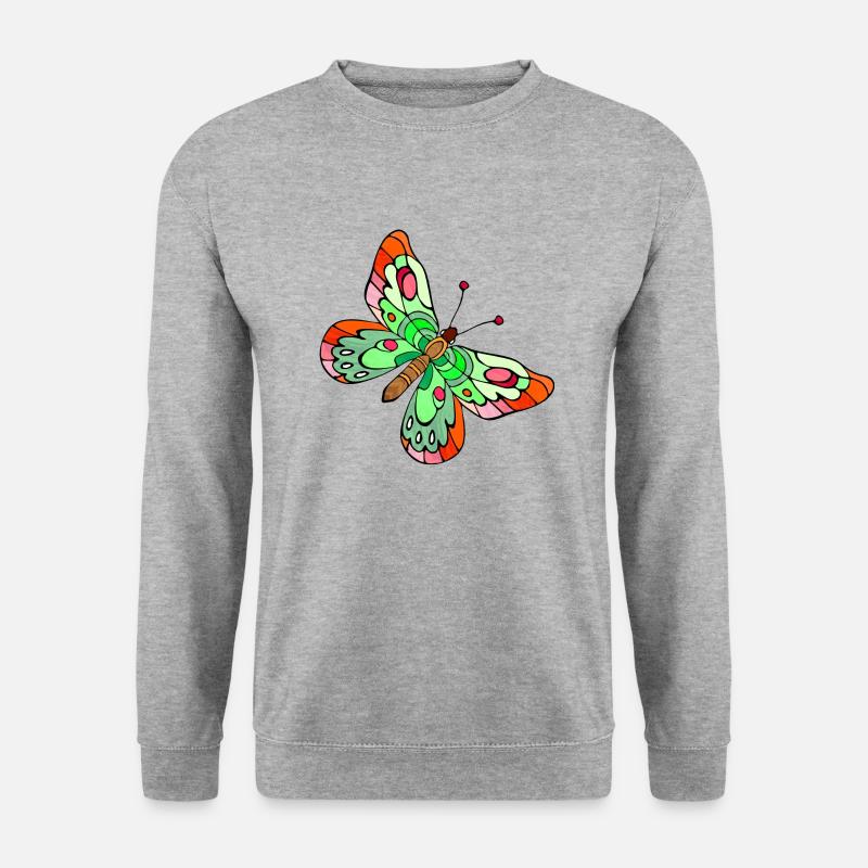Schmetterling - Unisex Pullover - Weißgrau meliert