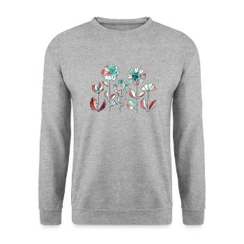 Fleur - Sweat-shirt Unisexe - gris chiné - Devant - Alina (178cm) & Michal (187cm)